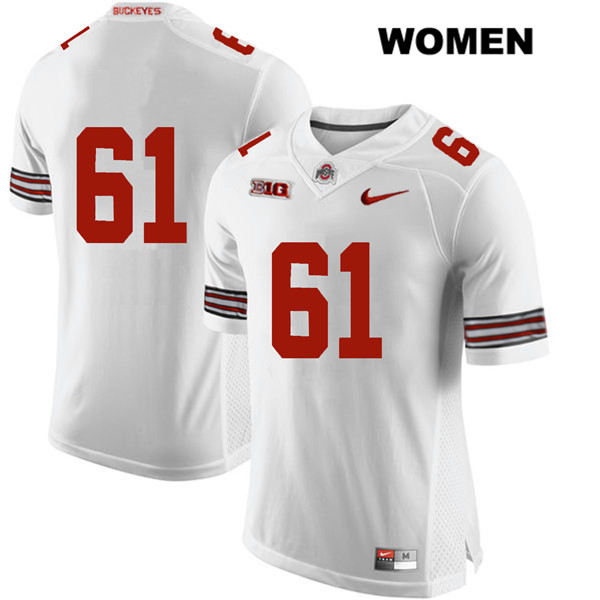 Ohio State Buckeyes Women's Gavin Cupp #61 White Authentic Nike No Name College NCAA Stitched Football Jersey XW19C21LF
